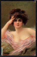 AY170 a/s VALLET-BISSON BEAUTIFUL LADY WOMAN veiled DEEP NECKLINE