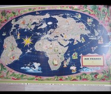 Lucien Boucher – Air France “Planisphère Lignes Long-Courriers”