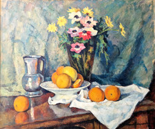 Franck Innocent - Nature Morte aux Oranges et aux Fleurs huile sur toile