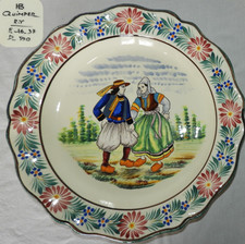 HB - QUIMPER : Grand plat décoratif (36 cm, très bon état)