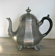 Ancienne Théière Shaw & Fisher Sheffield en Etain Art Déco Art Nouveau