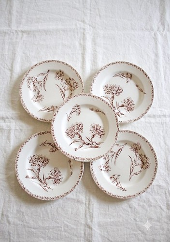 Cinq assiettes plates