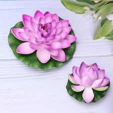  6PCS Simulation Lotus Lilies Décor Artificielle En Plastique Nénuphar Étang