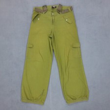 Pantalon Cargo Baggy Oversized Nikita Femme L Kaki Ceinture Streetwear Coton