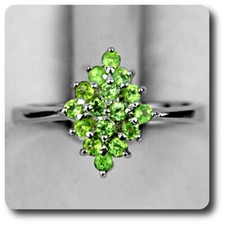 BAGUE PERIDOT Argent 925 +