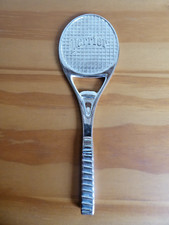 Décapsuleur publicitaire PERRIER en forme de raquette de tennis BE 15 cm métal