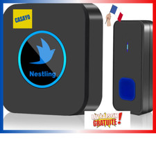 Sonnette sans Fil Étanche 55 Mélodies 5 Niveaux de Volume Installation Facile