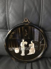 TABLEAU CHINOIS BOIS LAQUE CHINE DECOR NACRE  CHINOIS ASIATIQUE JAPONAIS ORIENT