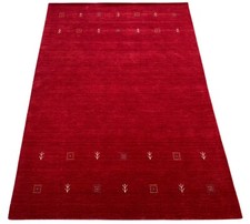 Tapis Gabbeh Rouge 100%Laine Tapis D'Orient Tissé à la Main Loom Pont G543 T6