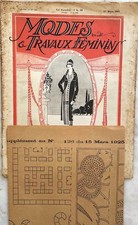 Modes et Travaux n° 126 du 15 Mars 1925 ancienne revue + sa planche broderie