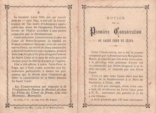 Image pieuse double notice - pieuse, double.