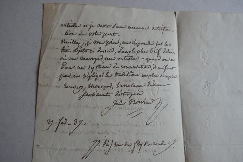 Lettre signée jacques marquet - lettre,