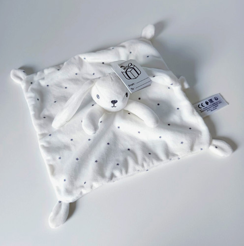 Doudou plat carré lapin blanc - doudou,