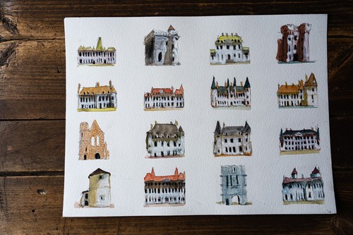 Peinture aquarelle vintage