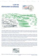 Doc Philatélique 1er Jour 6 JUIN 1944 DÉBARQUEMENT  NORMANDIE 1994 DDAY N° 2887