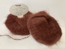 lot de 10 pelotes de laine kid mohair/ 9082 Marron Bordeaux /Fabriqué en Italie