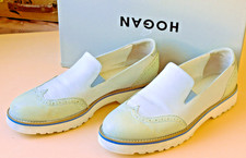 chaussures HOGAN, turquoise clair, cuir, taille 38.5 très bon état,