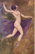 lot de 2 cartes postales Nu