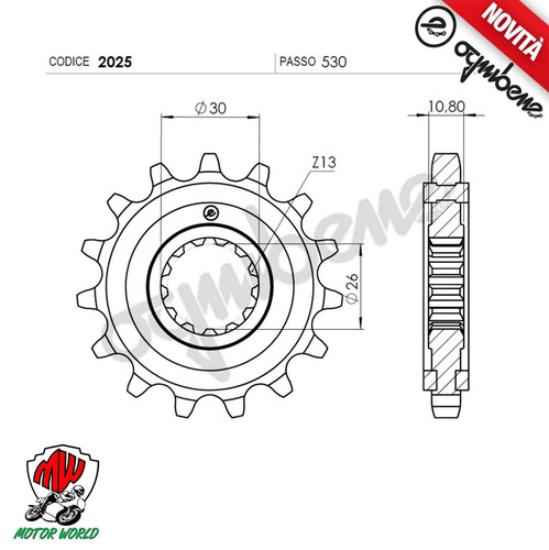 Pignon silent pas 530 - silent,