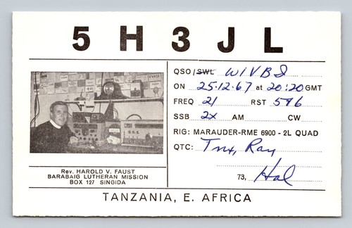 Ham radio qsl 5h3jl tanzania - radio,