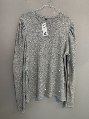 Haut pull gris perles neuf - perles, tl