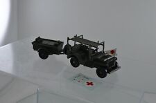 HACHETTE SOLIDO JEEP SANITAIRE + REMORQUE AU 1/43