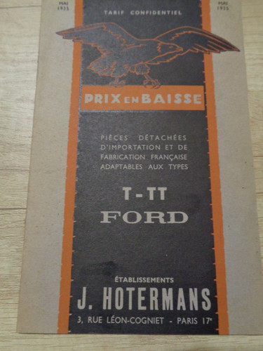 Catalogue tarif 1935 ford - 1935,