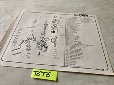 Gurtner carburateur V18-325 Vespa F18-462 scooter Motobécane SBH liste pièces