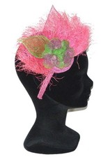 CHAPEAU taille unique CHERI BIBI serre tête de cérémonie FRANCE femme rose vert 