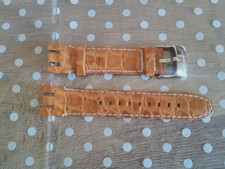 Bracelet de montre cuire swatch homme (ref:AYOS403) extrémité incurvée 