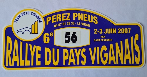 Plaque rallye pays viganais - plaque,