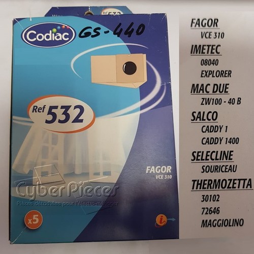 Lot sacs aspirateur - de, 5