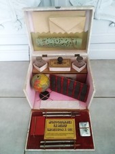 jeu ancien  COFFRET PAPETERIE NK ATLAS france + globe miniature debut XX eme