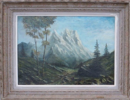 Tableau montagne avec chemin - tableau,