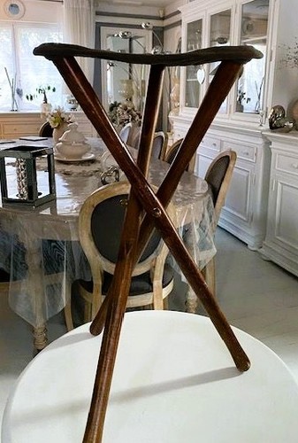 Trépied bois tissu - bois,