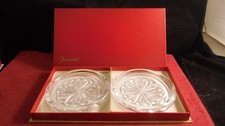 Paire de dessous de bouteille / carafe cristal Baccarat modèle Rosaces en boite
