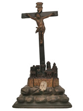 Ancien Calvaire Crucifix bois