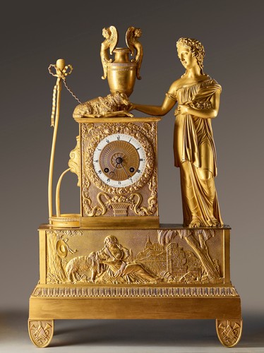 Pendule bronze époque - bronze, d'époque