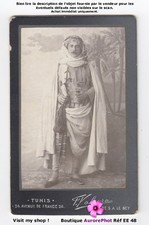 HOMME ENTURBANNÉ EN TENUE TRADITIONNELLE DE TUNISIE, CDV VALENZA  -EE48