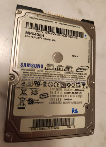 Hdd samsung mp0402h - -, 40
