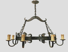 Lustre en fer forgé martelé