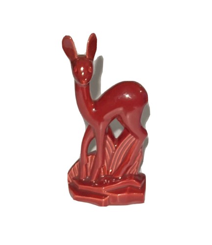 Biche ceramique rouge sang - biche,
