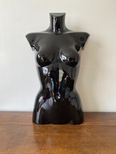 MANNEQUIN DE VITRINE BUSTE DE FEMME LAQUE NOIR DECO LOFT