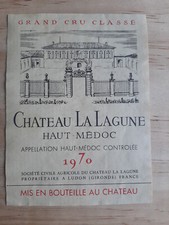 étiquette vin Chateau La Lagune 1970 Medoc wine label Bordeaux