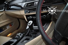 Pour Mitsubishi Pajero 82+ Housse De Volant En Cuir Perforé Rouge Double Stt