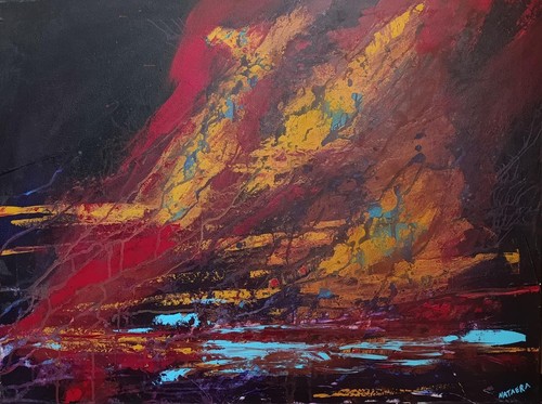 Peinture abstraite acrylique - peinture,
