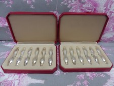 12 Portes Couteaux Métal Argenté Vintage foie gras Chasse double tête de Canard