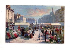 CPA -76- DIEPPE - La Place Nationale - le Marché - animée - couleurs - voy. 1924