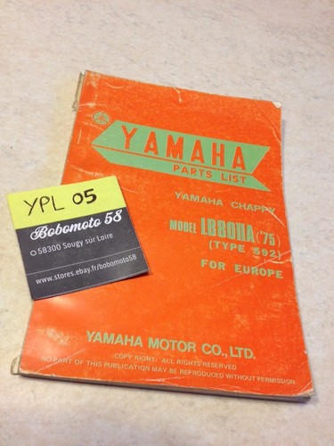 Yamaha parts list - chappy, 80