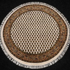 Tapis Rond Beige Orientale